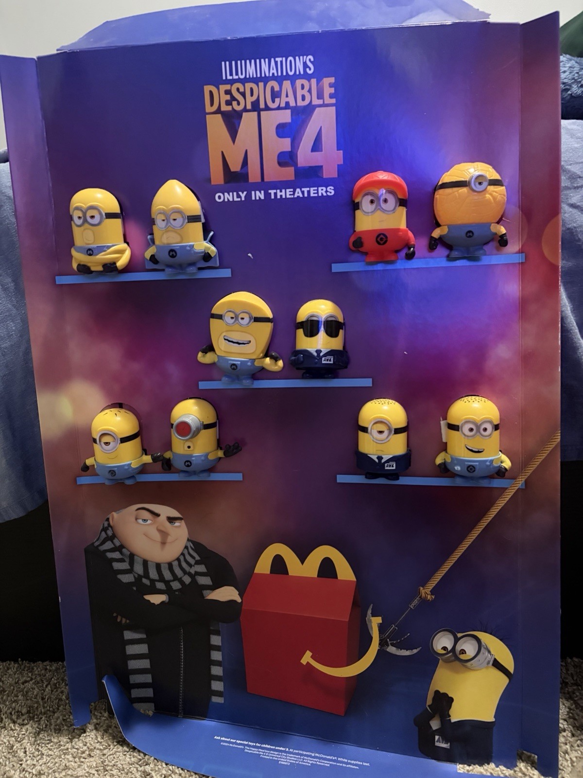 McDonald’s Despicable Me 4 Minions Store Display Sign 2024