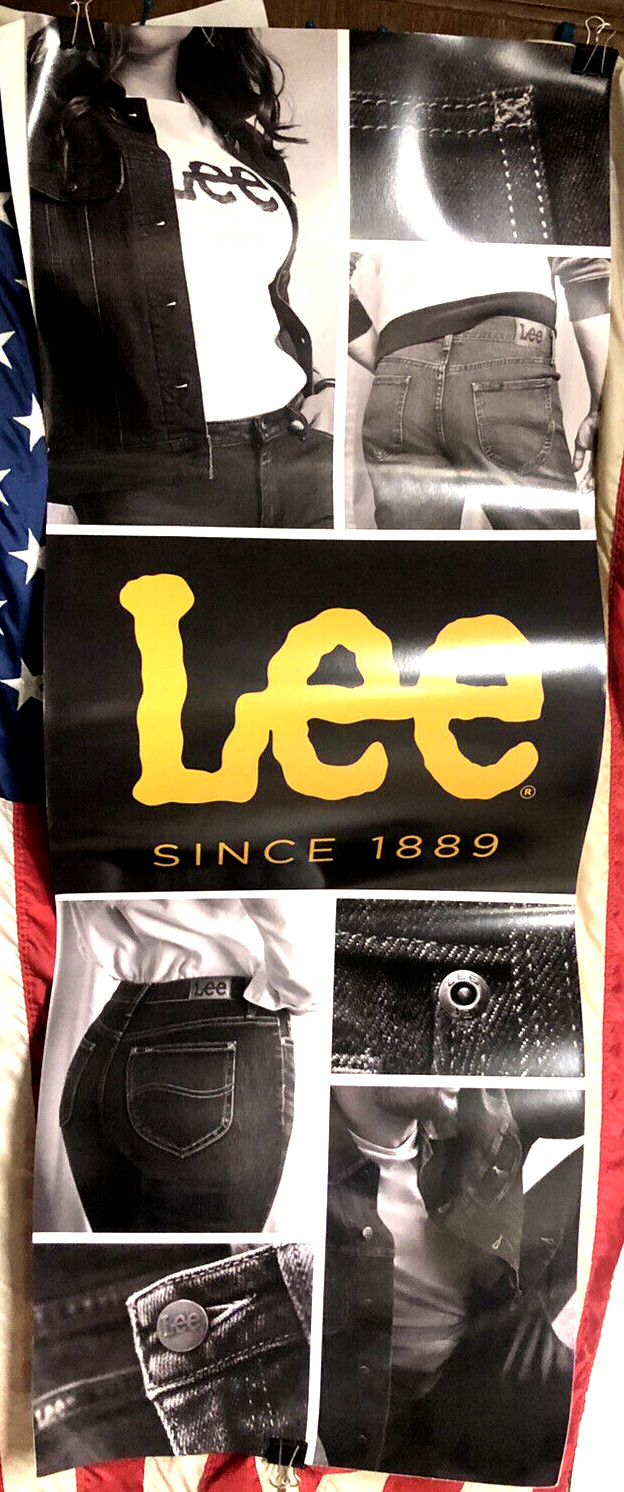 2022 LEE Jeans Denim Advertising POSTER Store Display Ad Sign 18×46 black&white