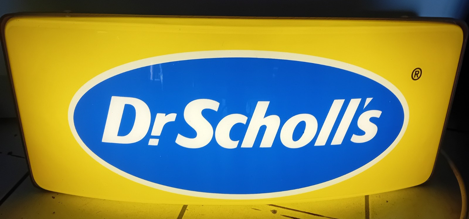 Vintage Dr Scholl’s Neon Advertising Light Sign Lamp 50 x 20cm.