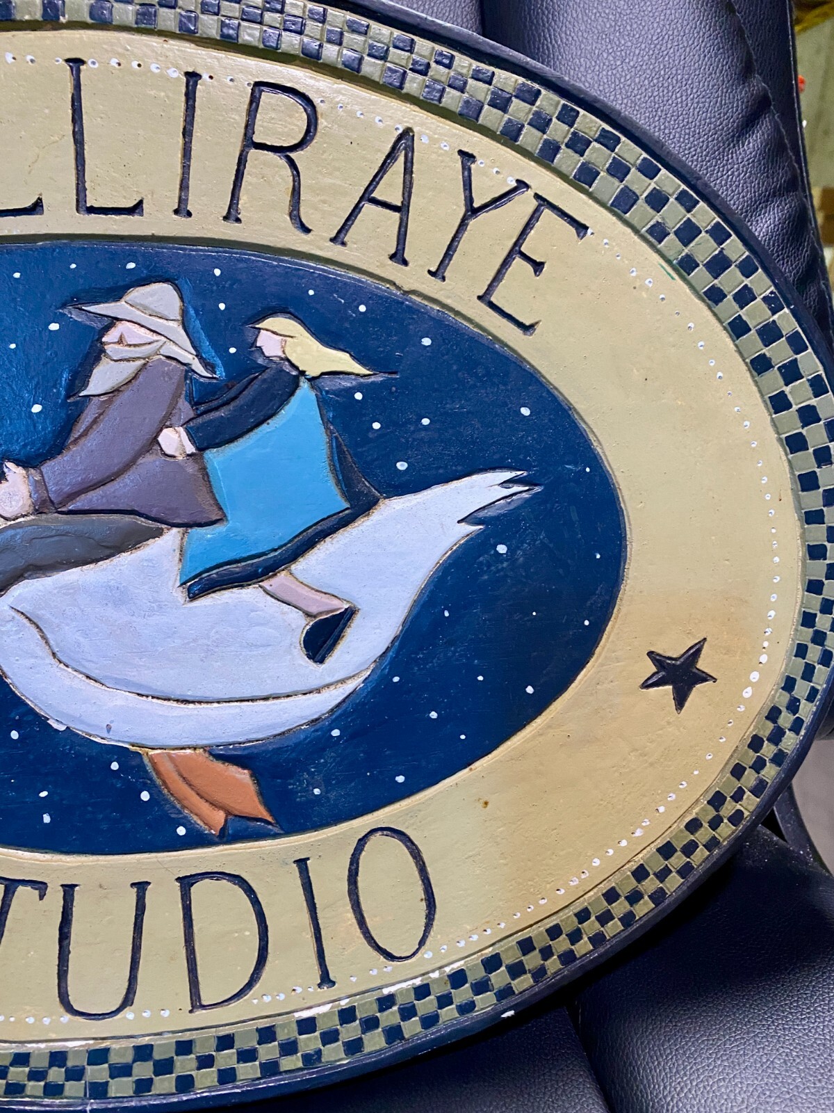 RARE Williraye Studio Retail Store Display Sign – 18.5 x 14 Oval – Painted Foam