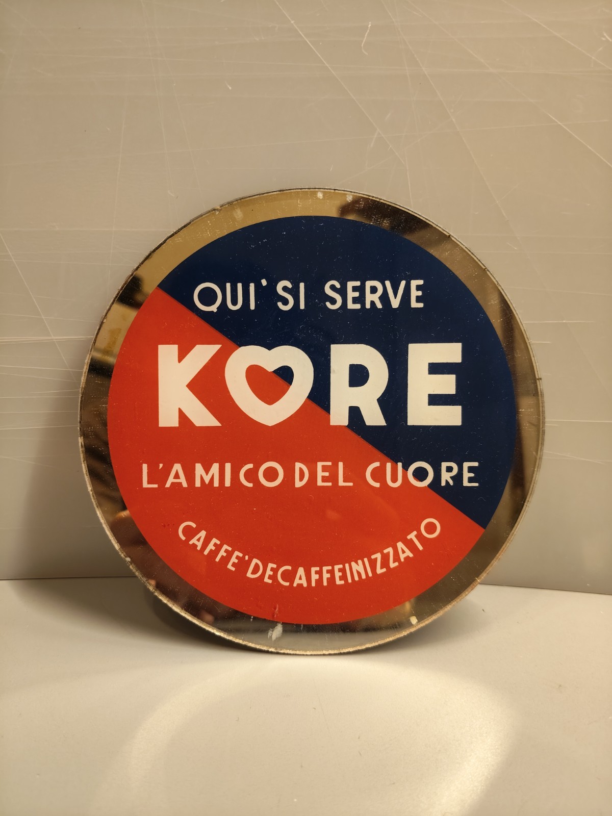 Small Advertising Mirror Vintage Coffee Sign KORE Mirror Coffee Sign