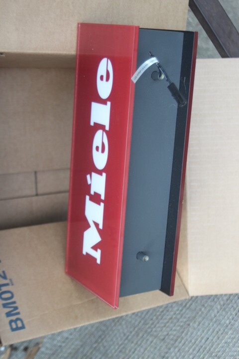 Miele lighted Advertising Sign Red Grey & White 12 3/8 X 4 3/4