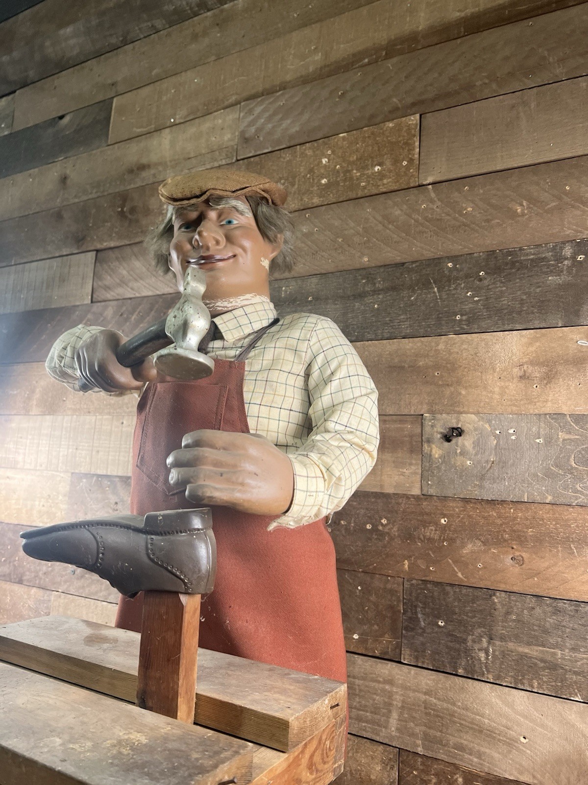 Vintage Automaton Animated Cobbler Window Store Display Figure WORKING