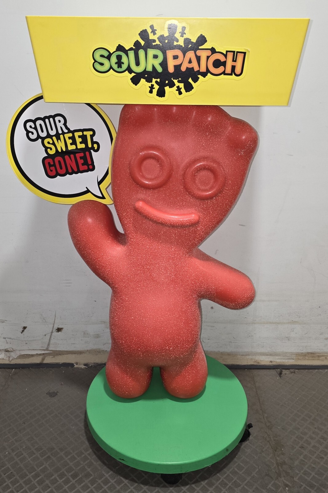 Sour Patch Kids Character Candy Store Display w Storage Tray Rolling Wheels RARE