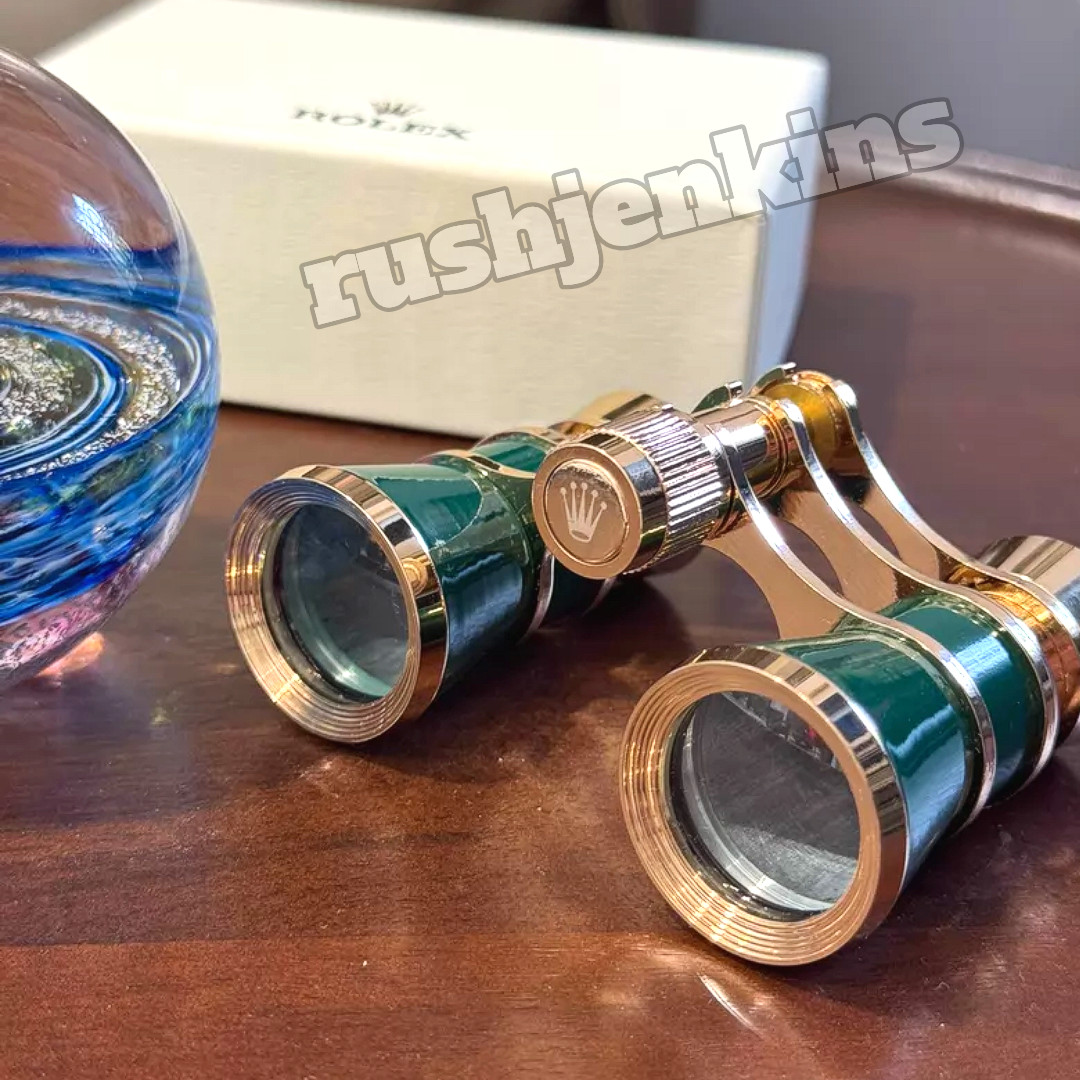 ROLEX Green & Gold Opera Glasses Binoculars Vintage Collectible Rare