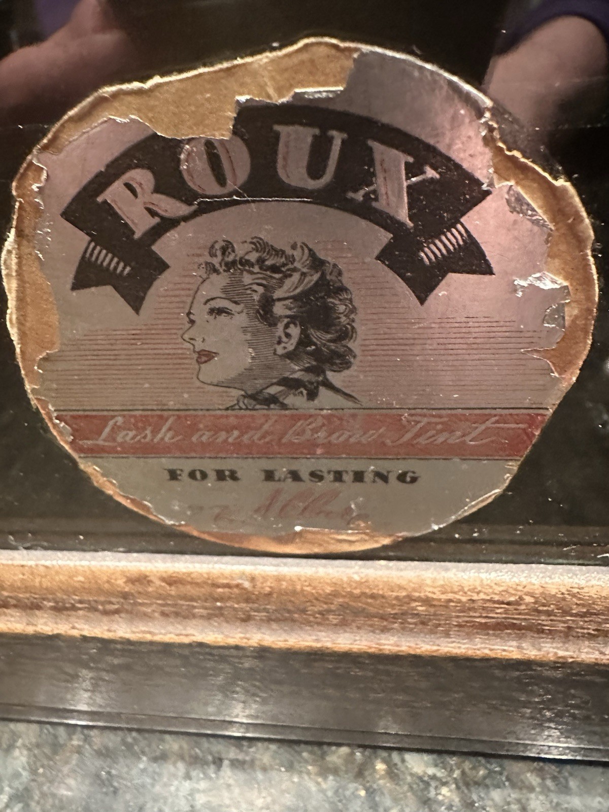 Antique Roux Lash & Brow Tint Beauty Salon/General Store Cabinet Display Case