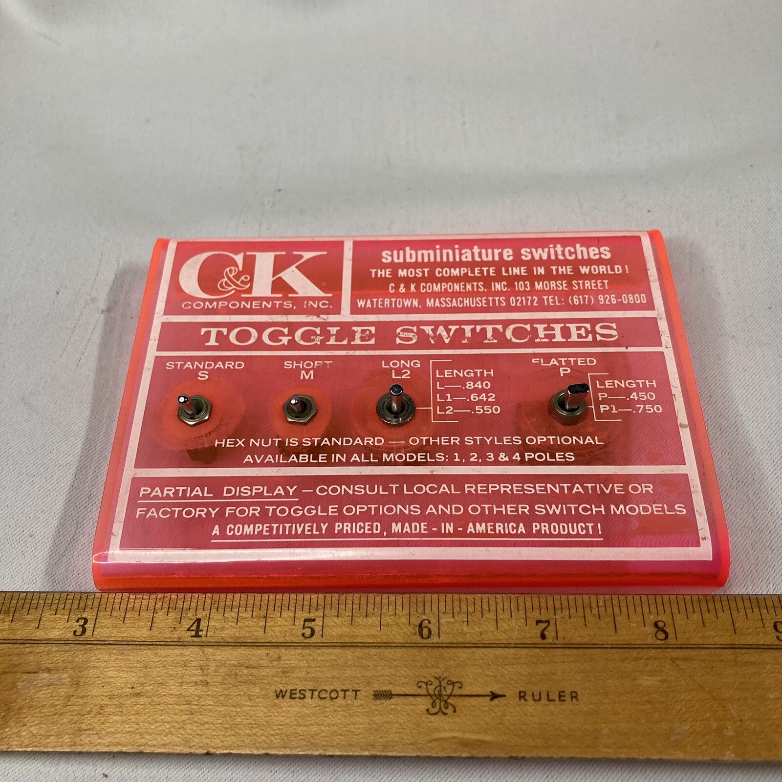 C&K Components Salesman Sample Counter Display Miniature Subminiature Switches