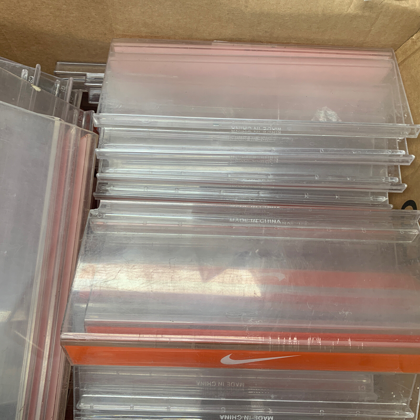 Lot Of 5 Pcs: Nike Orange/White Slat Wall Shoe Displays