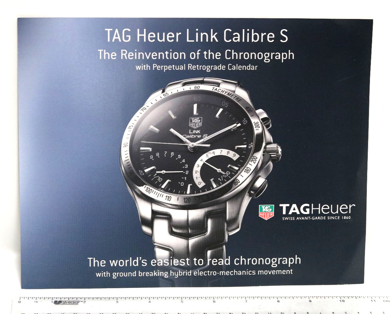 Vintage TAG Heuer Link Calibre S Technical Dealer Display Card – Large – NOS