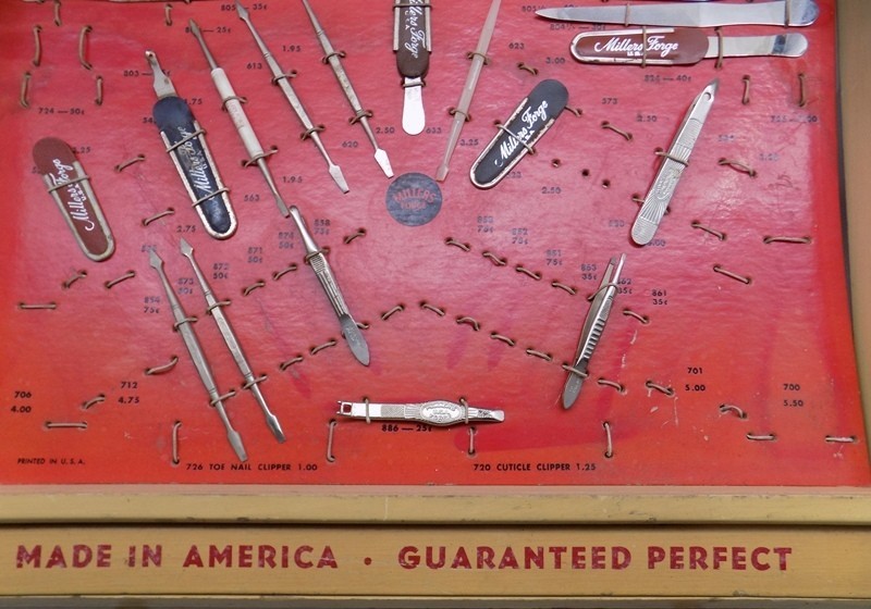 Vintage Millers Forge Store Counter Display 2 Drawer w/ Implements Pharmacy