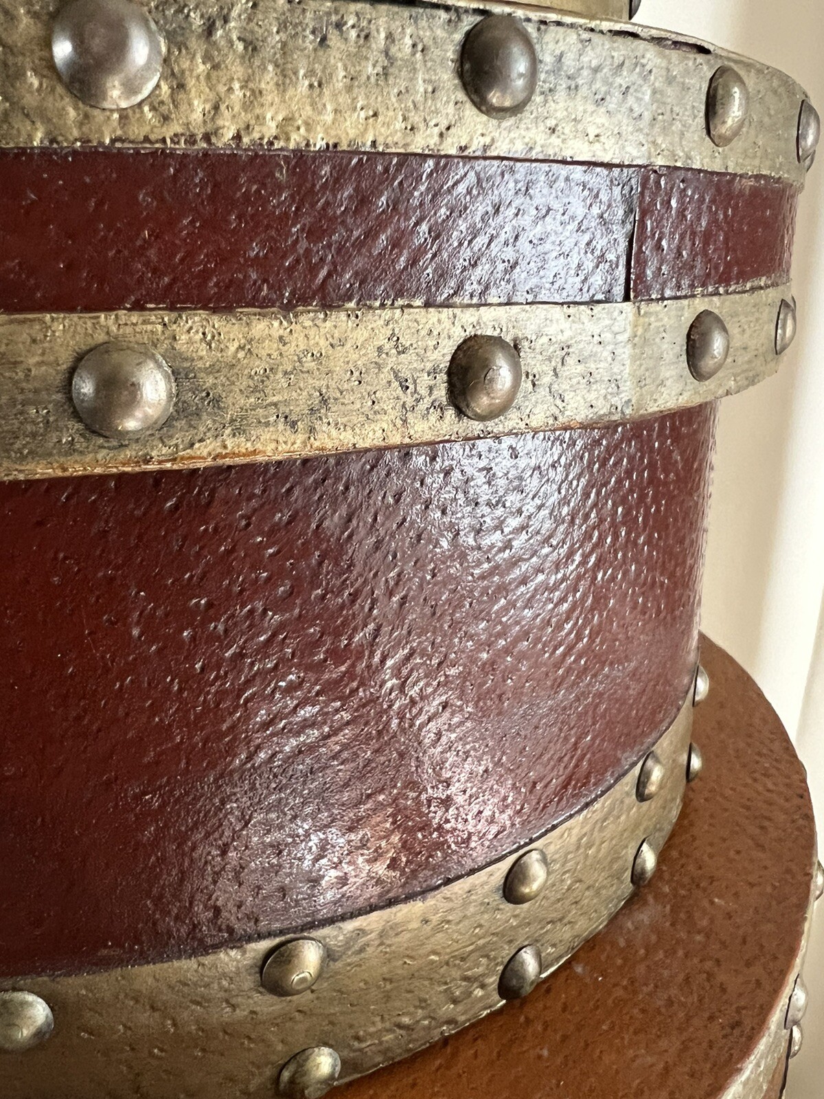 Gothic Style Hat boxes, used for Display Or Storage. Stacked 5 Sizes 8” To 16”