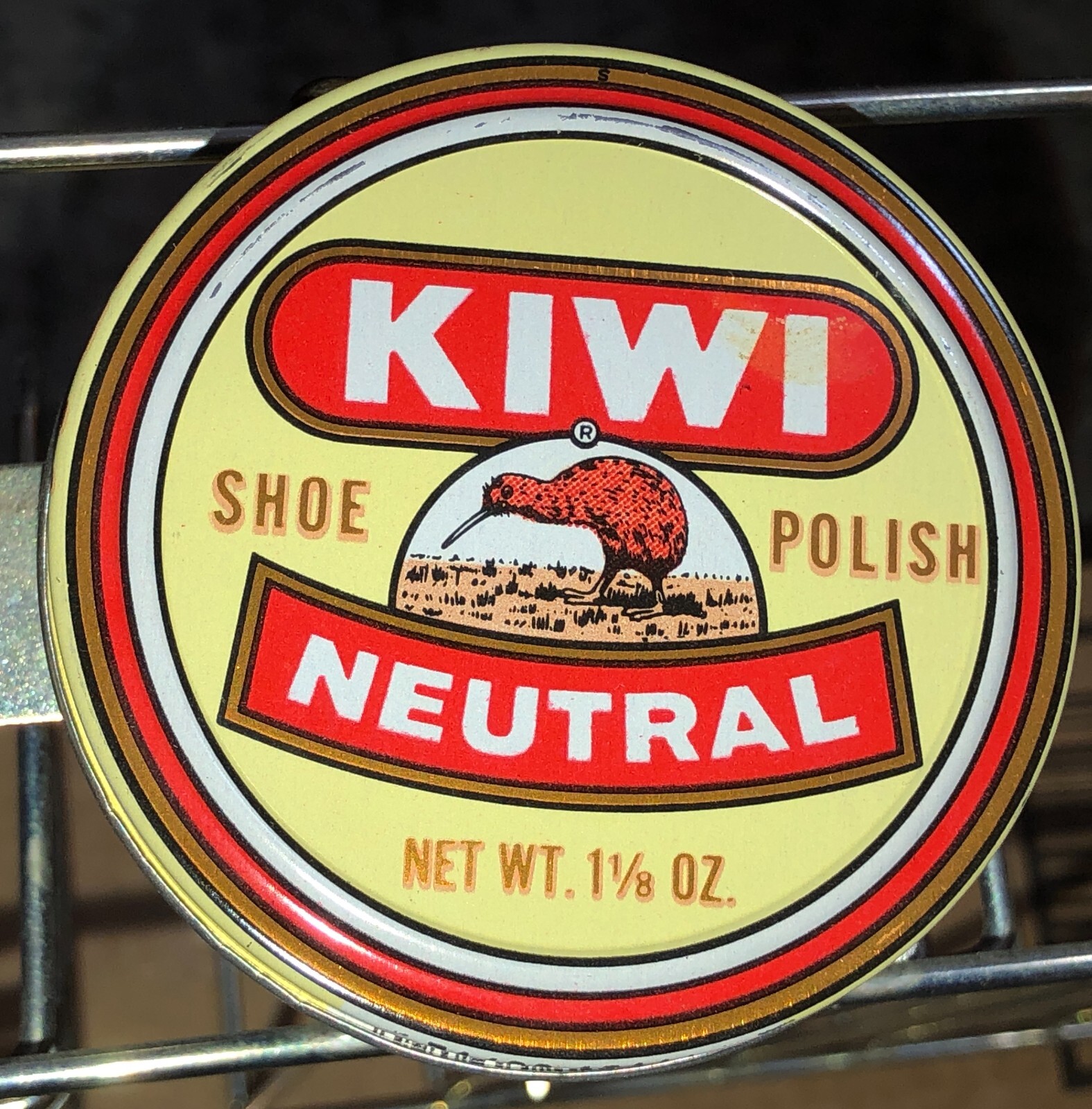 Kiwi Shoe Polish Tins Vintage Metal Store Counter-Top Stand 1940’s w Tin Old