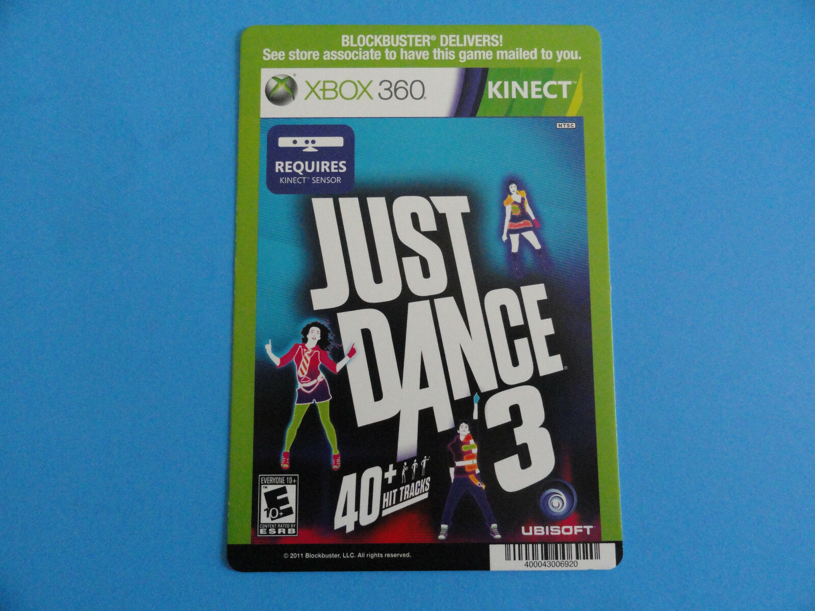 XBOX 360 JUST DANCE 3 VIDEO BACKER CARD 5″X8″ – NO GAME