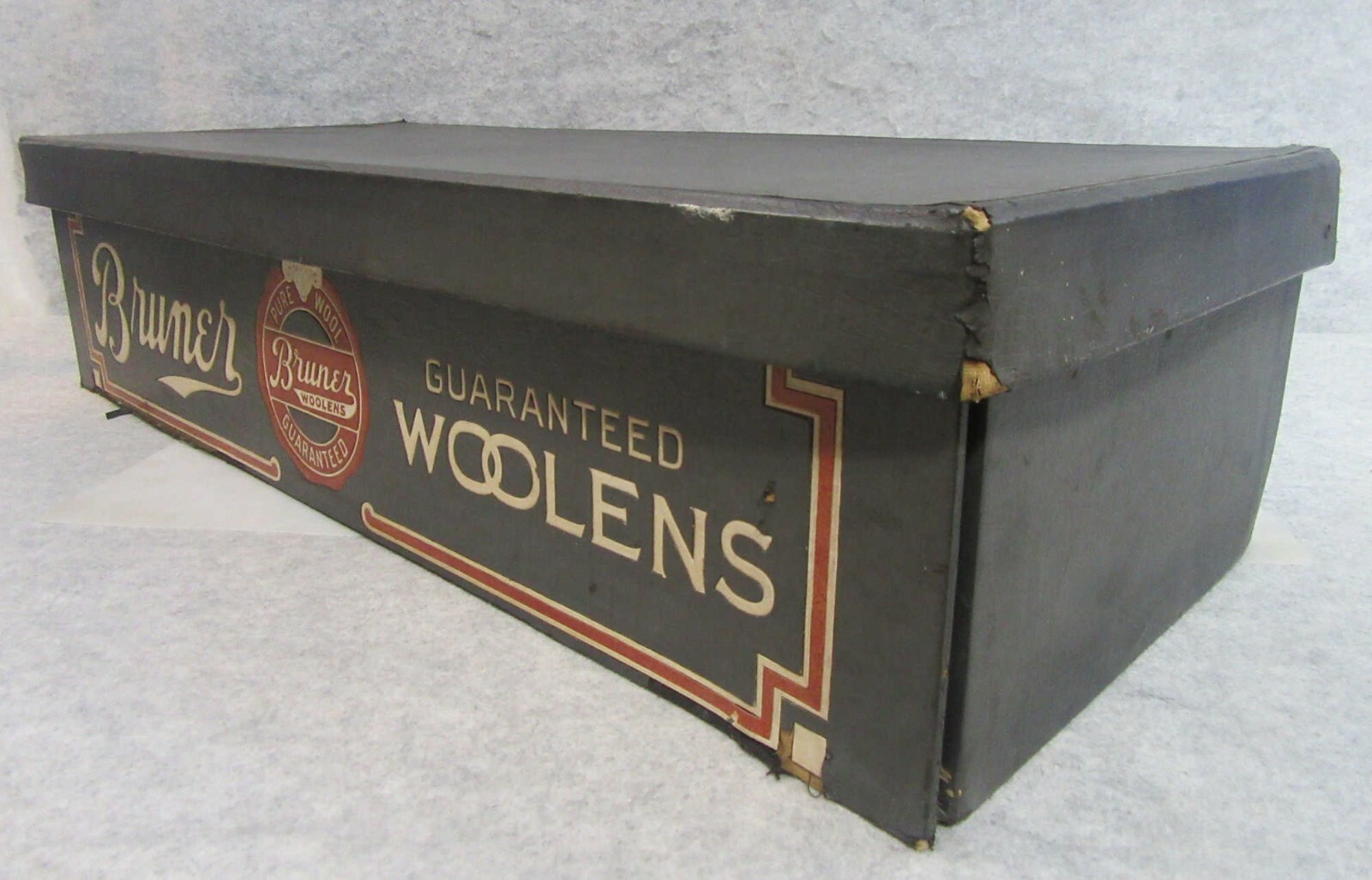 Vintage Bruner Woolens Country Store Display Salesman Sample Wool Fabric Box
