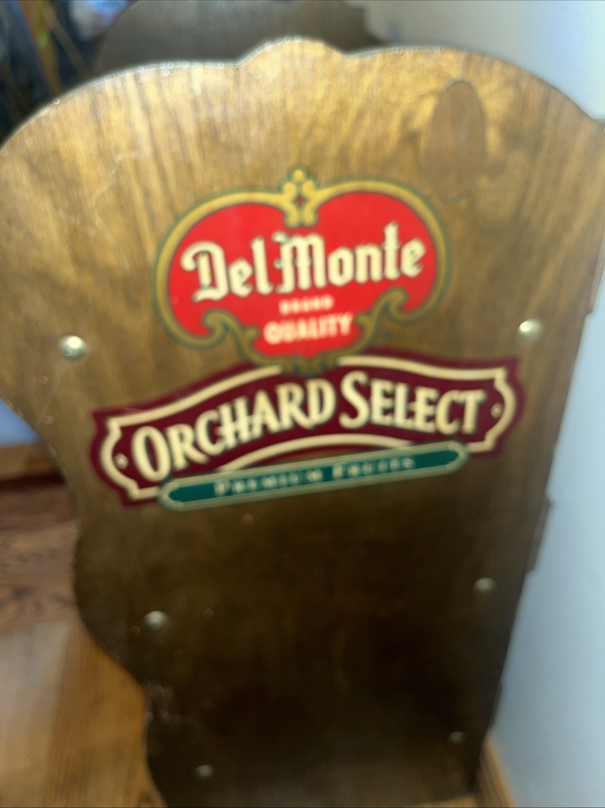 Del Monte Wood Country Store Rack Display Shelves Sign Can Advertising Antique