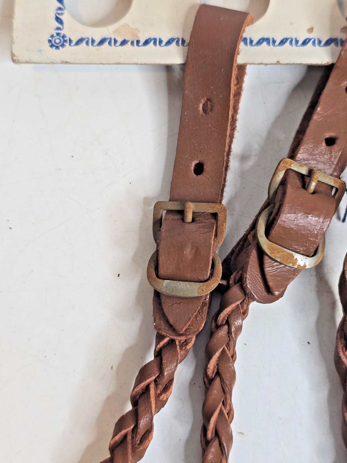 Vintage Braided Leather Watch Guards with Store Display