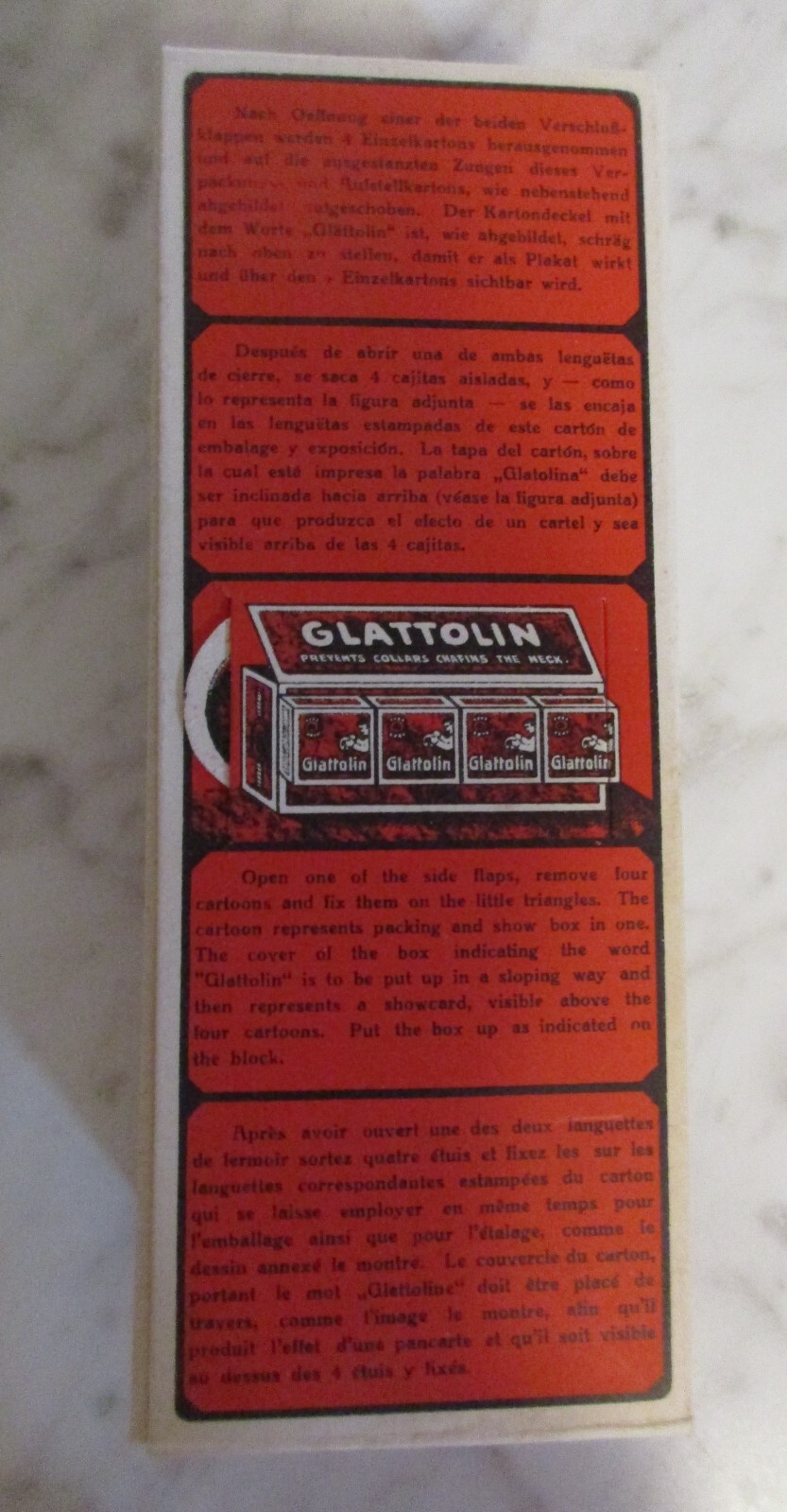 Antique GLETTOLIN 12 Mens Collar Wax Store Display Advertising – Germany 1910