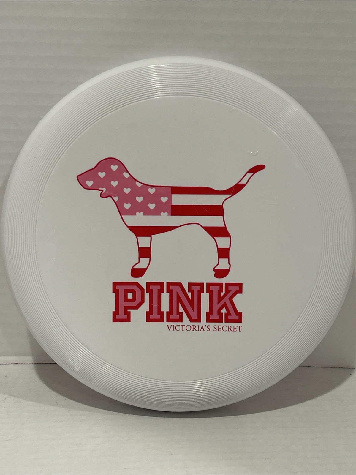 PINK VICTORIA SECRET RARE FRISBEE COLLECTABLE WHITE,PINK & RED