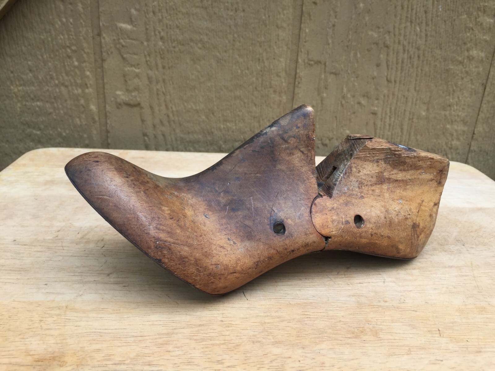 Wood Foot Shoe Mold Form Display Metal Parts 6B 9″ Sterling May 1950 Vintage