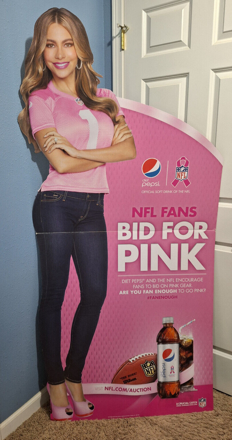 Lot of 2 Pepsi Sofia Vergara Matt Forte Cardboard Cutout Stand Up Standee New