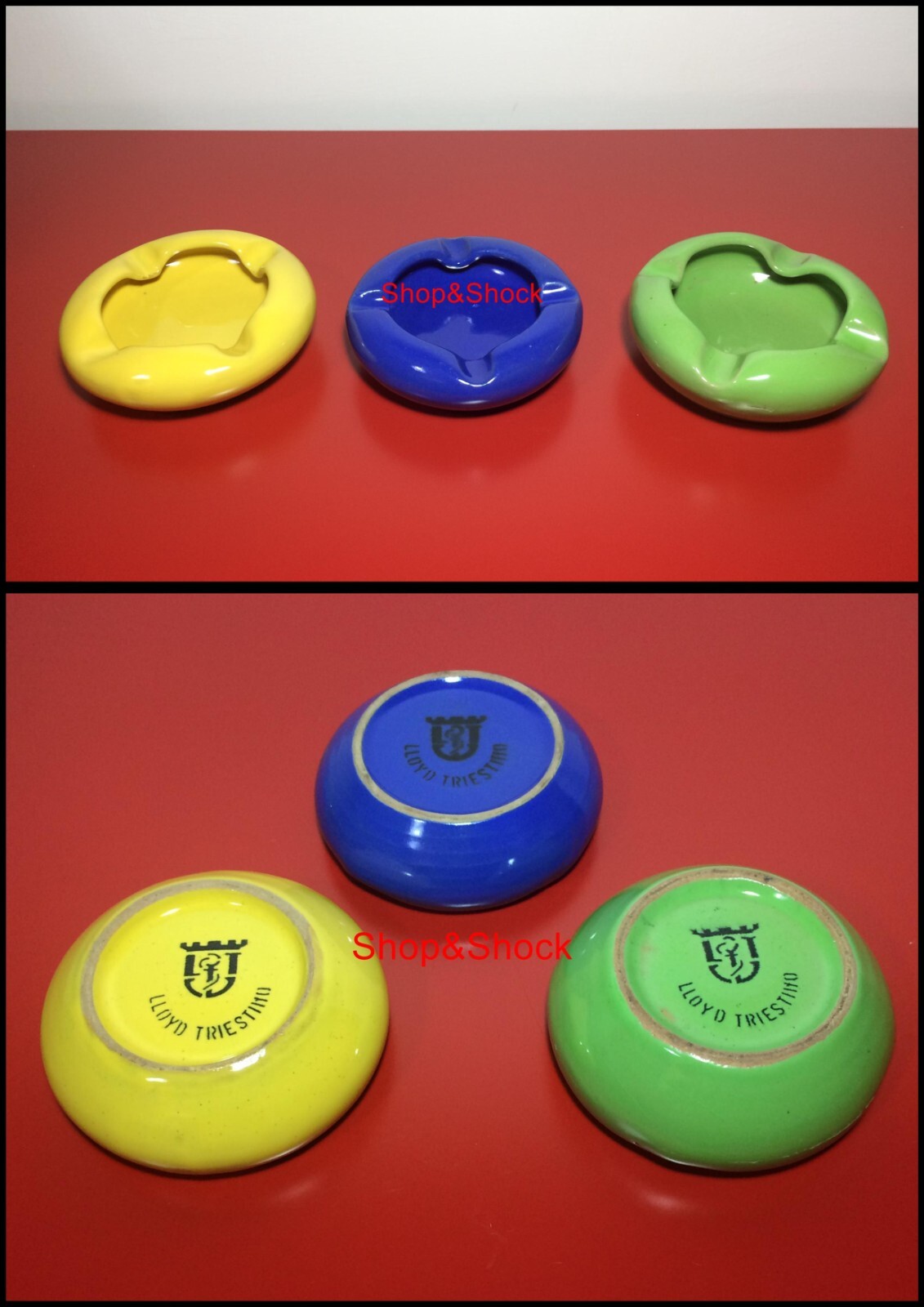 LLOYD TRIESTINO 3 Ashtray Ashtray Navigation Ceramic Vintage