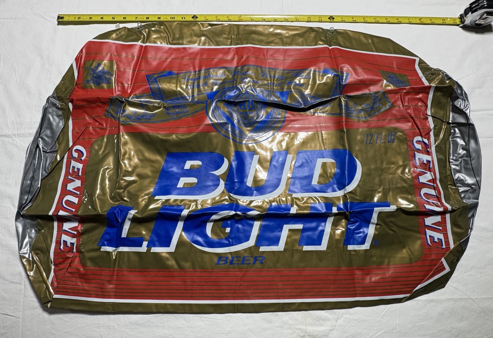 1998 Budweiser Lager / Bud Light Beer 36″ Inflatable Hanging Store / Bar Display