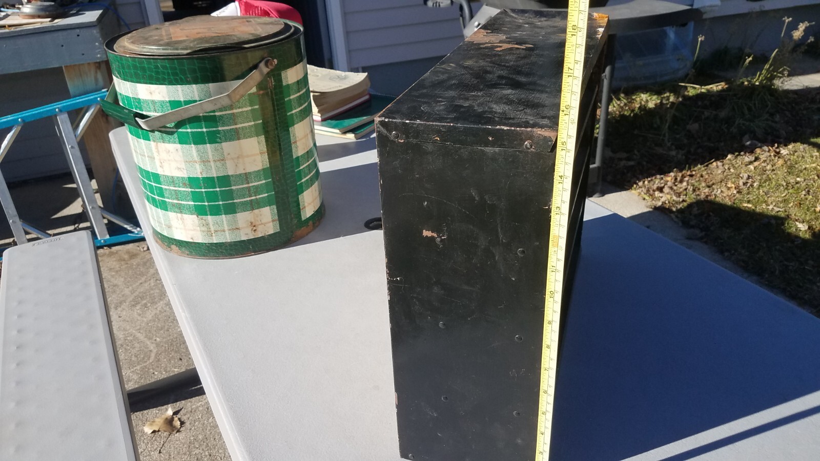 Vtg Putnam Fadeless DyesTin Metal Counter Store Display Advertising Cabinet