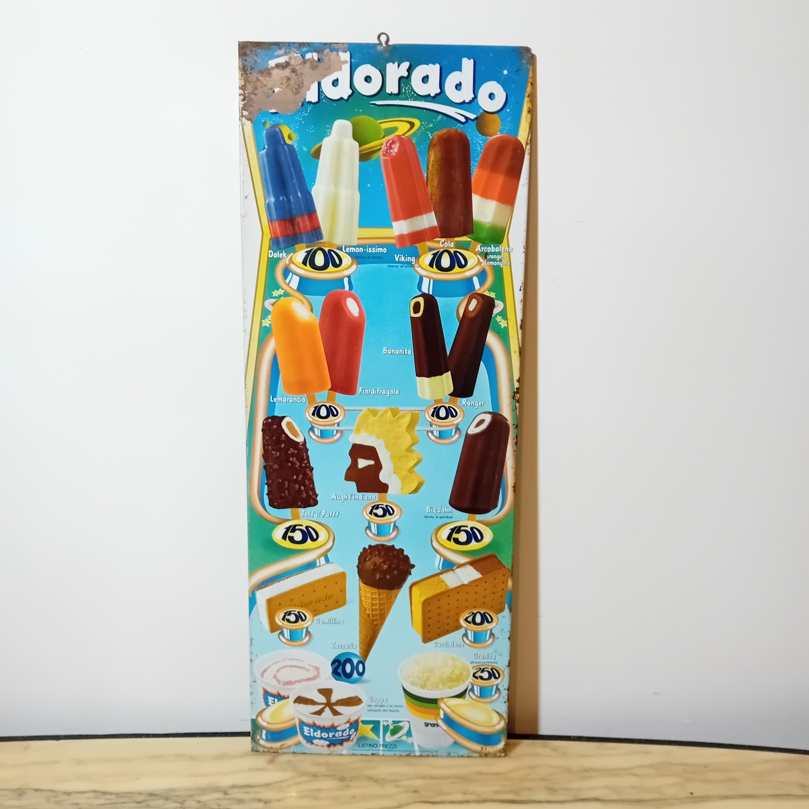 1970s Eldorado Ice Cream Table Sign