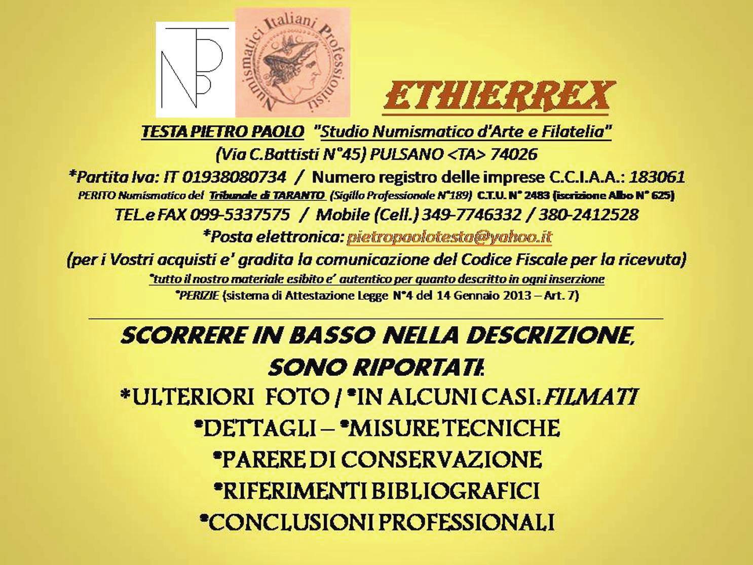 TARANTO-Apulia *Premio “DIOSCURI” (7seventy times seven) 1985