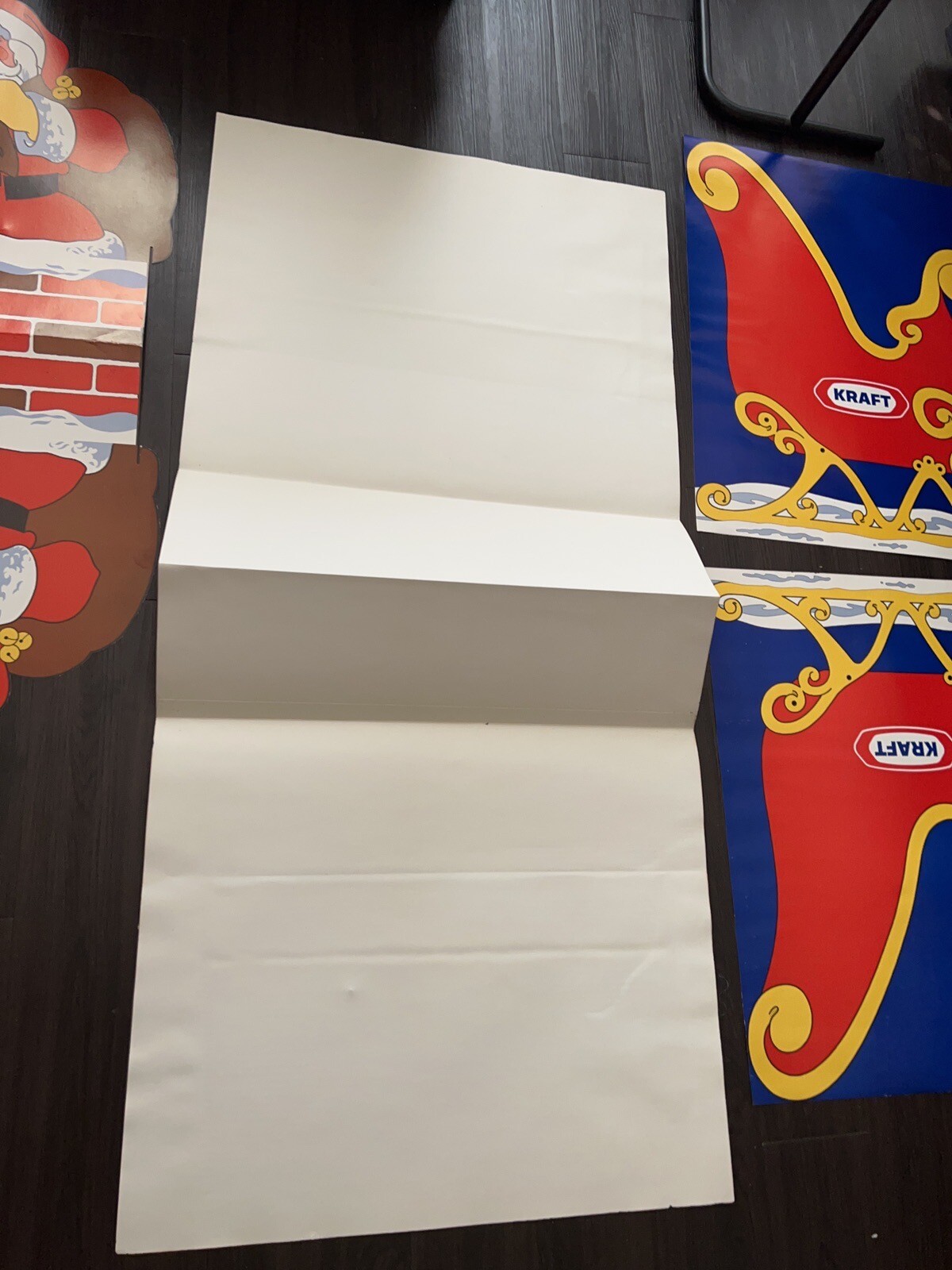 Vintage 1985 Kraft Inc Santa Christmas Reindeer POS Store Advertising Display
