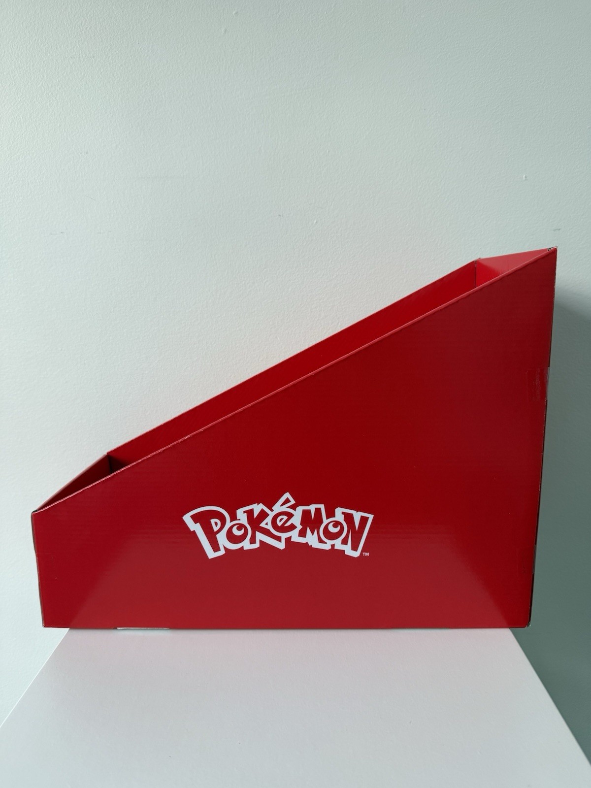 Official Pokemon Retail Store Countertop Display Bin Red ‘26 Logo Plush Box Used