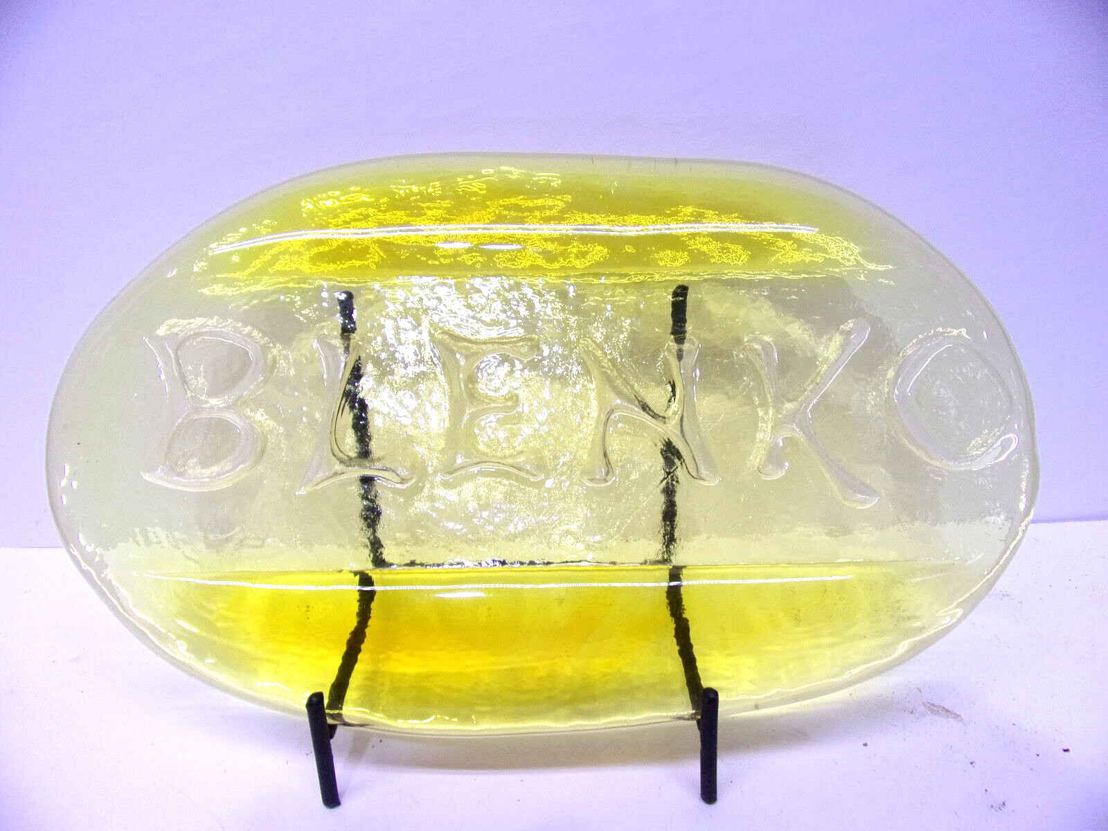 Rare Blenko Mid Century Modern Jonquil Yellow Store Display Sign
