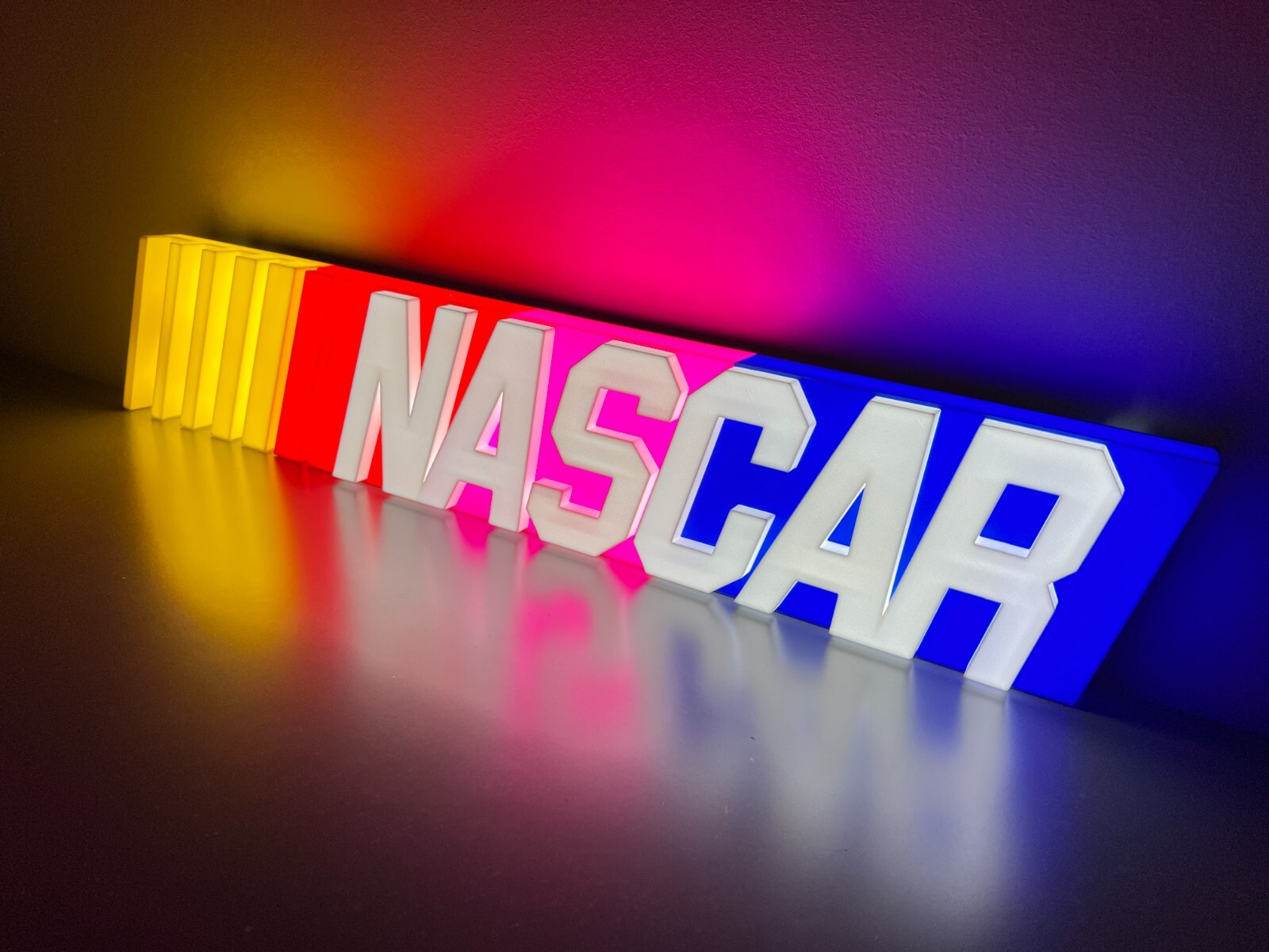 NASCAR Daytona Lighted Sign Movie License Plate Sign Vintage Cars Racing Logo