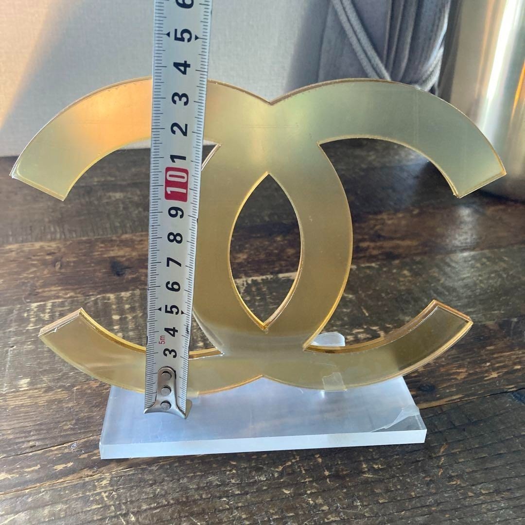 CHANEL LOGO Coco Mark Display Chanel Logo gold Rare from JP Used