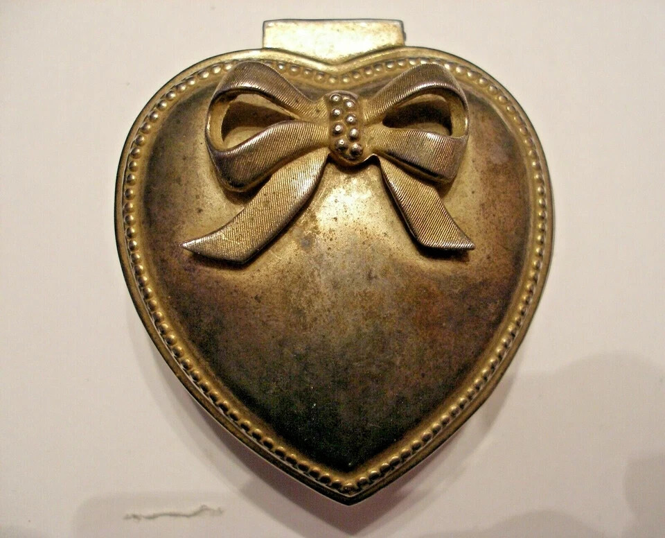Metal Jewelry Box in Shape of a Heart.