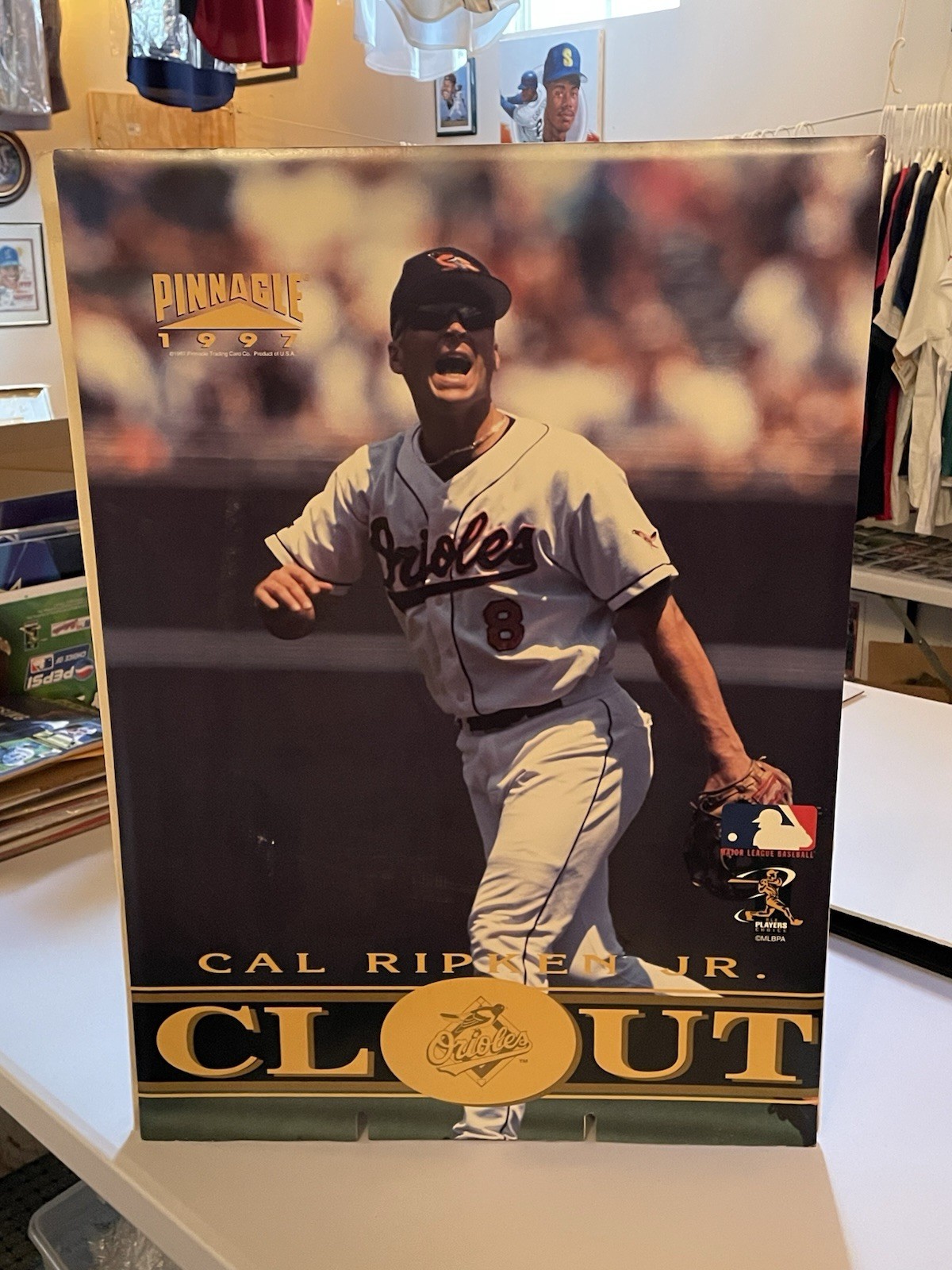 Griffey Jr 1997 Pinnacle Store Display 21” X 31” (6) Super Cards. Ripken Jeter