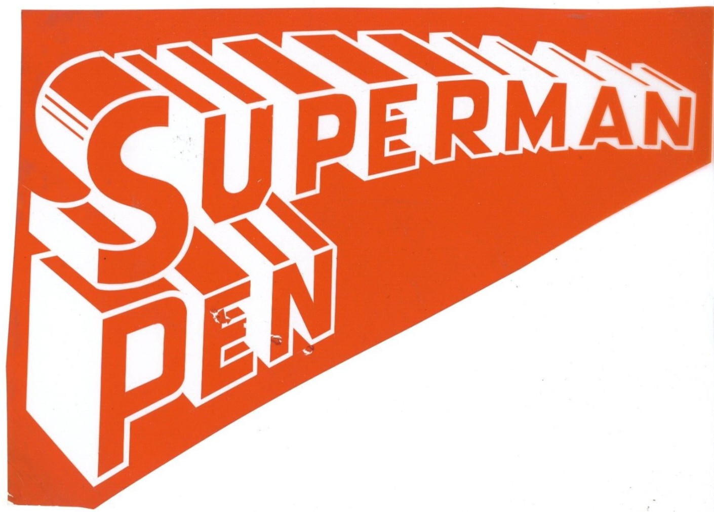 VTG Superman Pen Store Display Premium Plastic