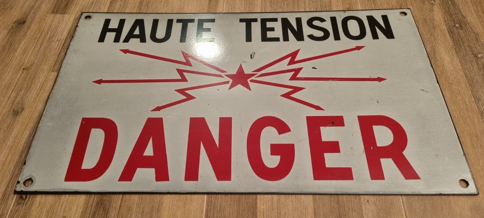Haute Tension Danger Sign France 1983 Original Large 60×36 Cm …