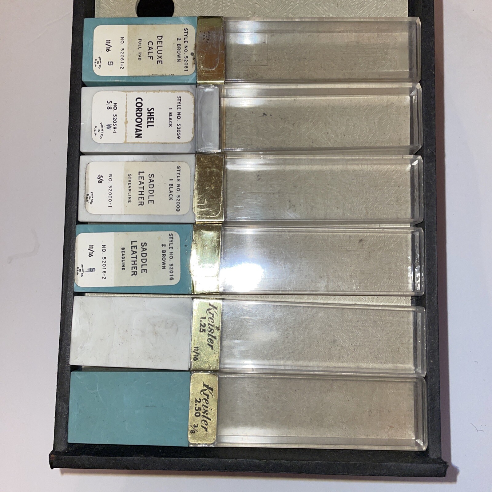 Vintage KREISLER Wooden Advertising Leather Suede Watch Strap Band Display Case