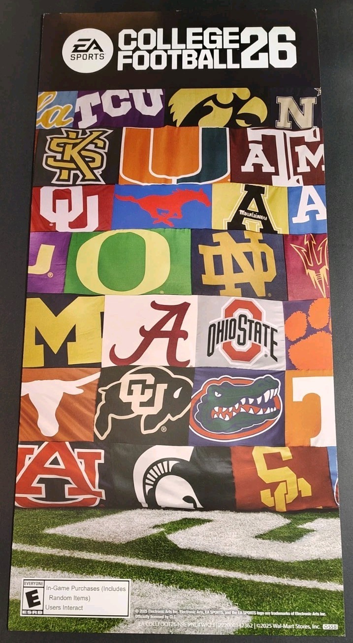 2025 – EA Sports College Football 26 – Store display advertisement – 24x 11x