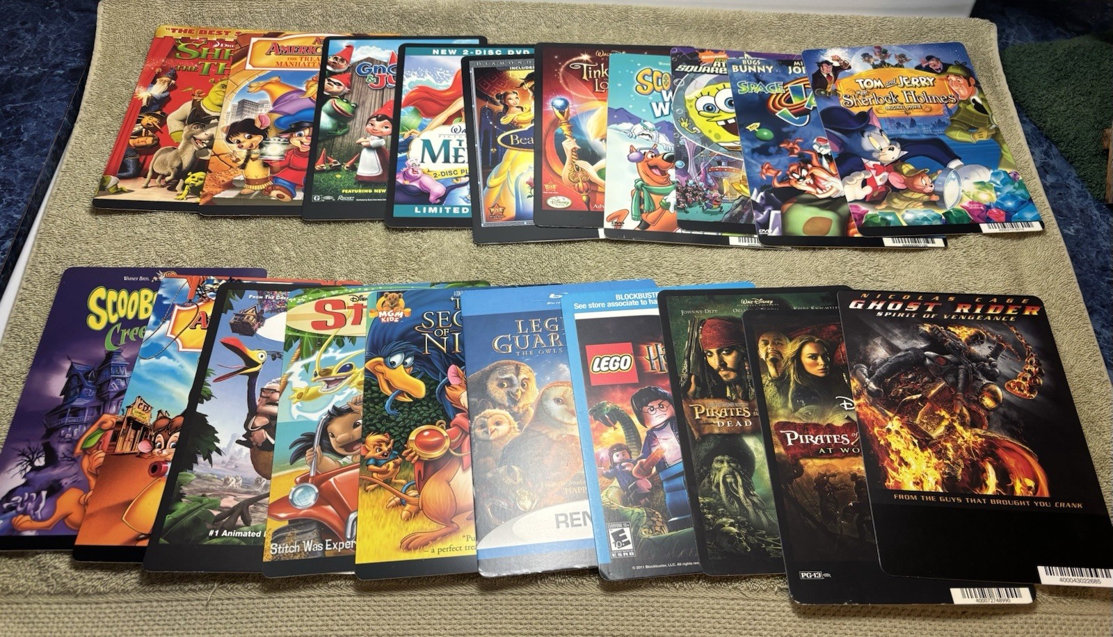LOT OF OVER 100 DVD BACKER CARDS, MOST 8” X 5.5” AND IN EXC COND, SOME DOUBLES.
