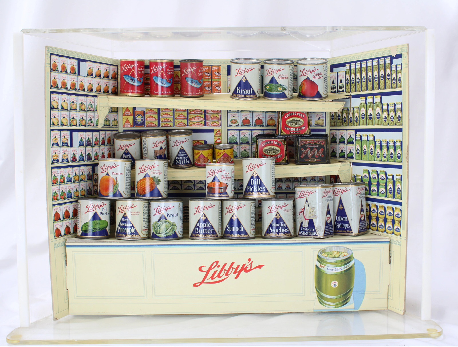 Very Rare 1923 Libby’s Grocery Store with Display Counter & 24 Antique Cans