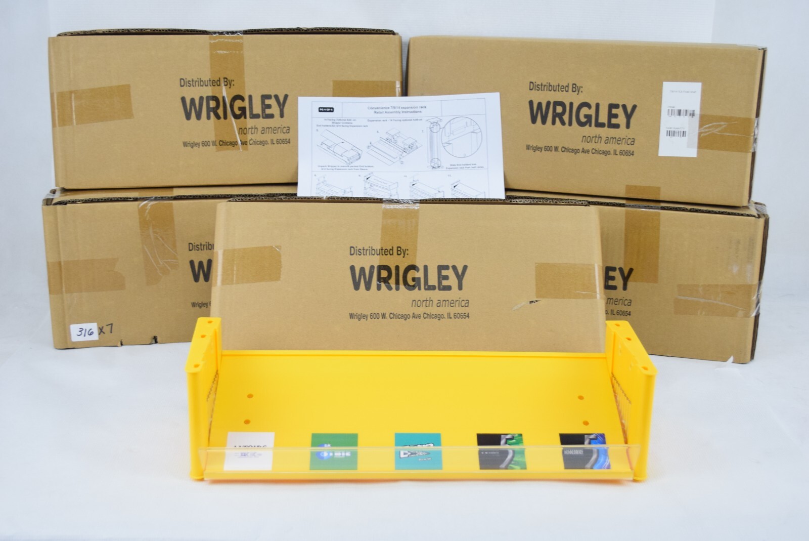 Wrigley M&M Store Candy Rack Display Expandable Yellow Plastic Shelves Wrigley 6