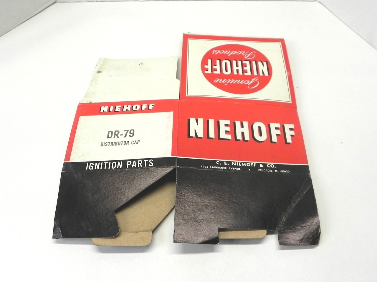 VINTAGE NIEHOFF IGNITION PARTS DISPLAY BOX *BOX ONLY* #1151 6.75″x5.75″x4.50 NEW