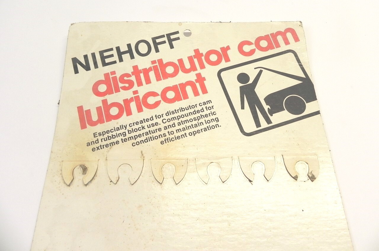 VINTAGE NIEHOFF DISTRIBUTOR CAM LUBRICANT SHOP DISPLAY SIGN PRE-OWNED NO PRODUCT