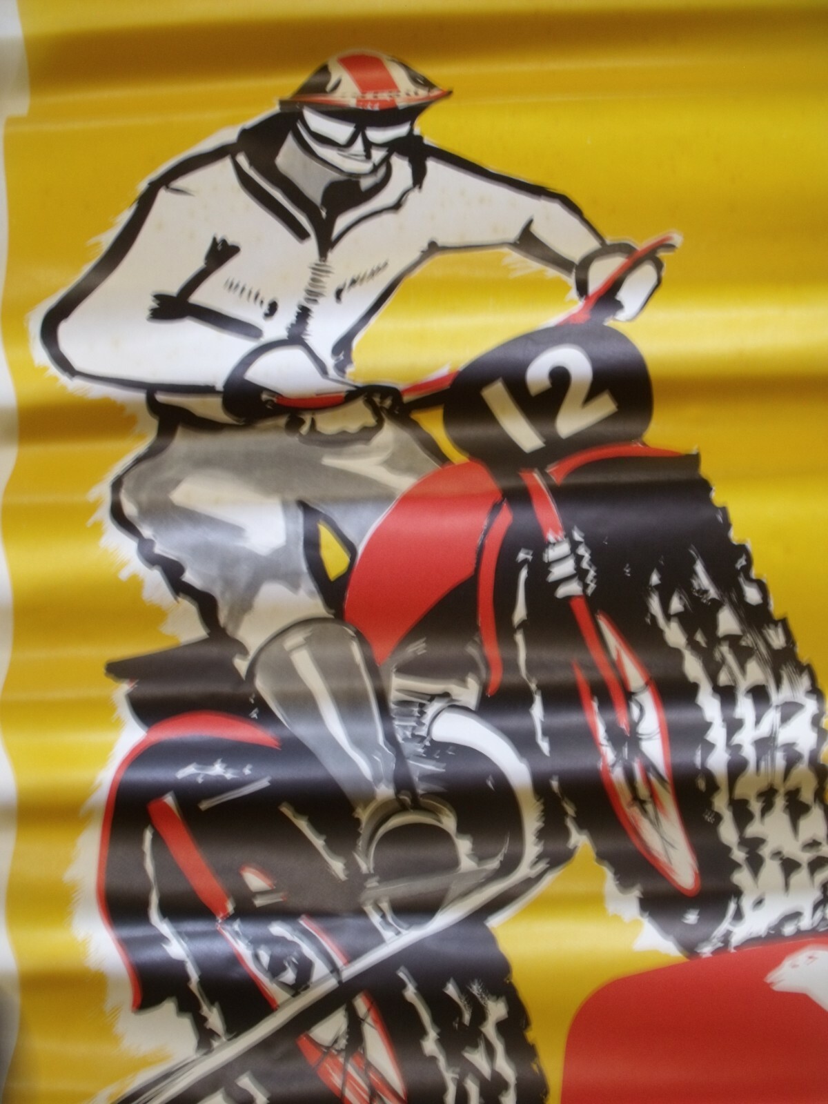 old POLAROIL MOTORCYCLE CROSS BISTRO PARIS AUTO MOTORCYCLE OIL POSTER no enamelled