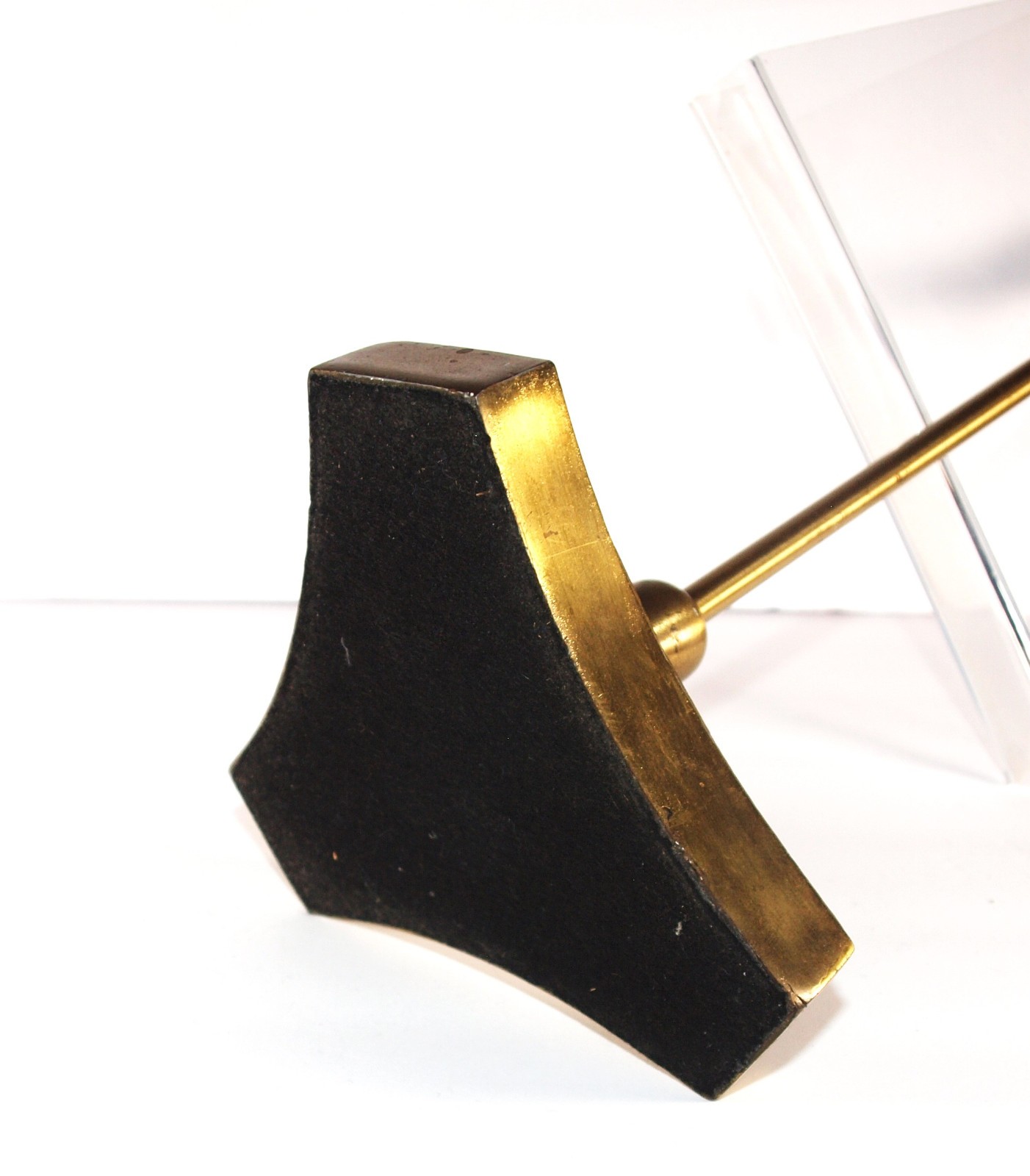 Vintage 2 Brass and Lucite Adjustable Counter Sign Display