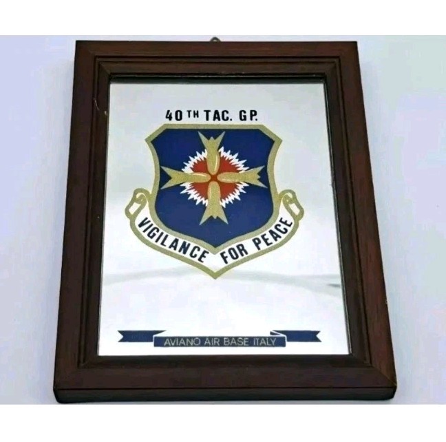 MIRROR FRAME-MILITARY BASE AVIANO/AIR BASE-VIGILANCE PEACE-MIRROR PICTURE