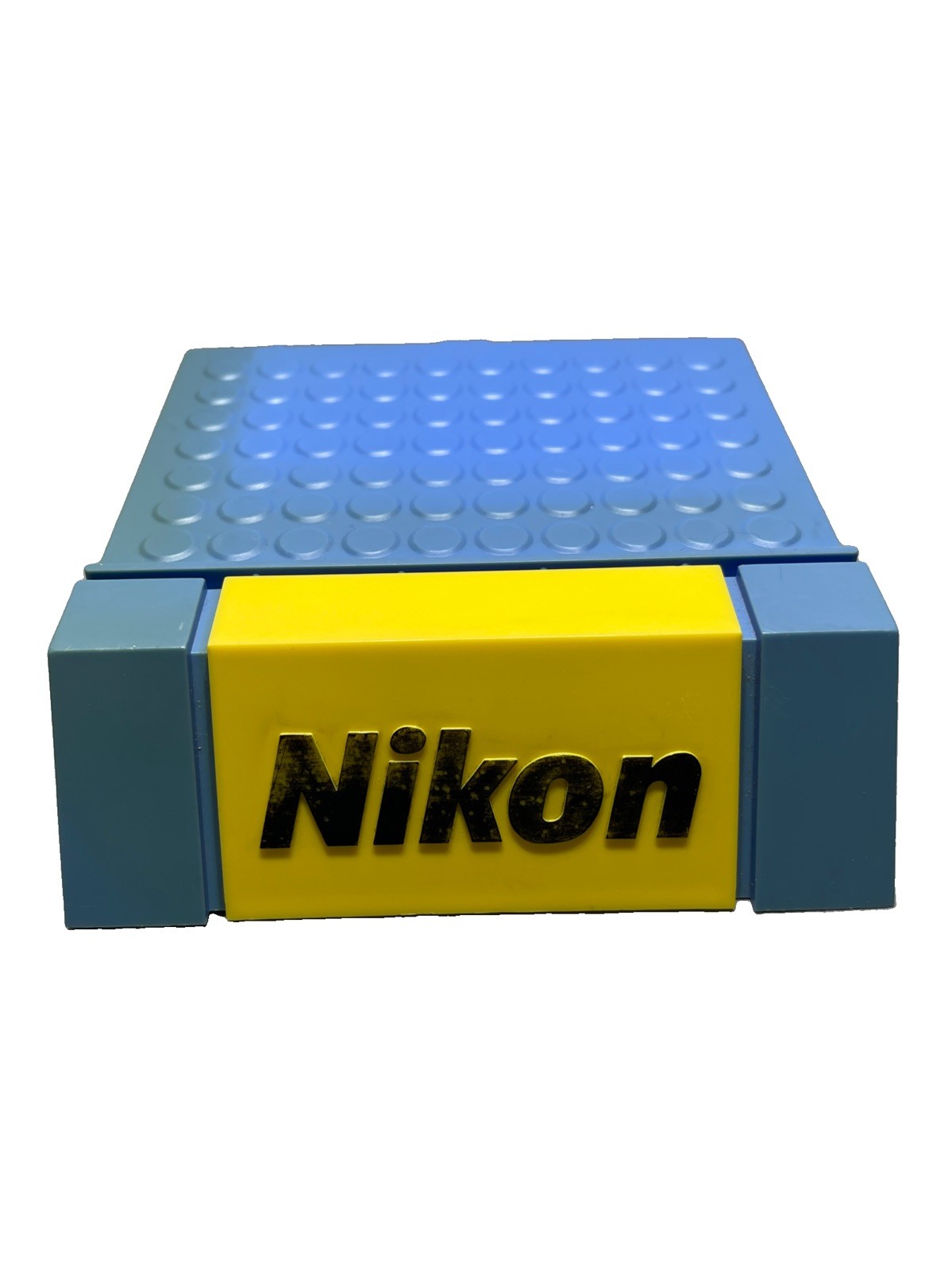 Vintage Nikon Blue & Yellow Camera Shelf Display Store Counter Camera Holder