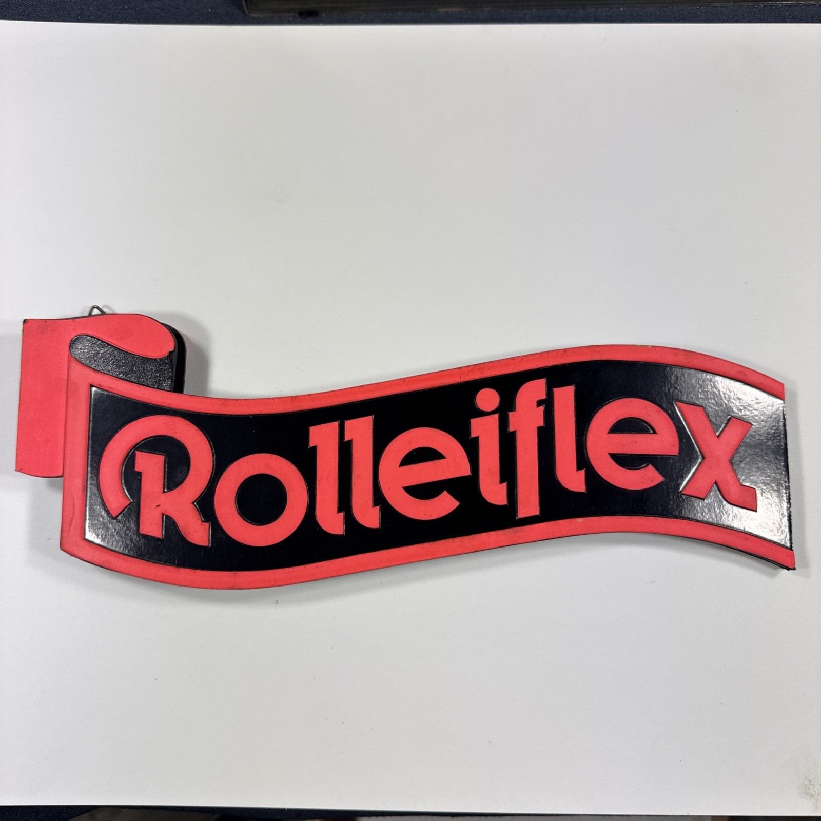 Rolleiflex Rolleicord Store Display Advertising Sign Folding Red and Black 1970s